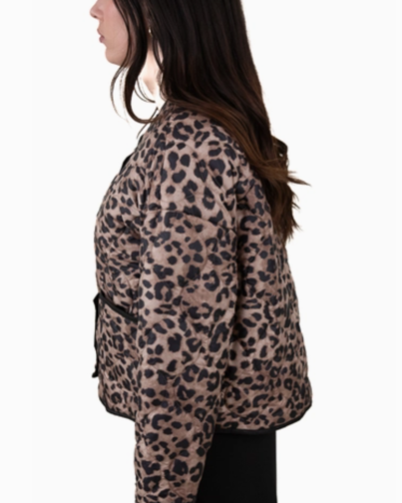 Lyria Leopard Quilted Jacket
