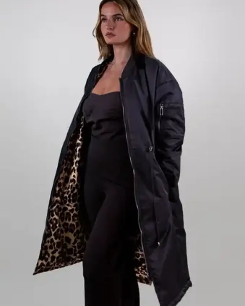 Freya Reversible Leopard Long Bomber