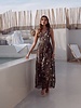 Raised Romantic Floral Tulle Dress | Nude