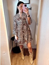 Landy Leopard Printed Silk Dress