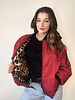 Elektra Reversible Leopard Bomber | Red