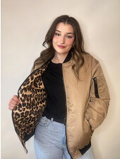 Elektra Reversible Leopard Bomber | Biege