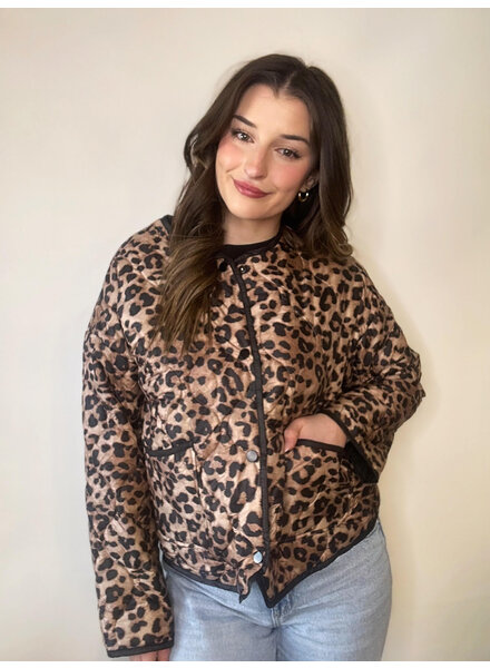 Lyria Leopard Quilted Jacket