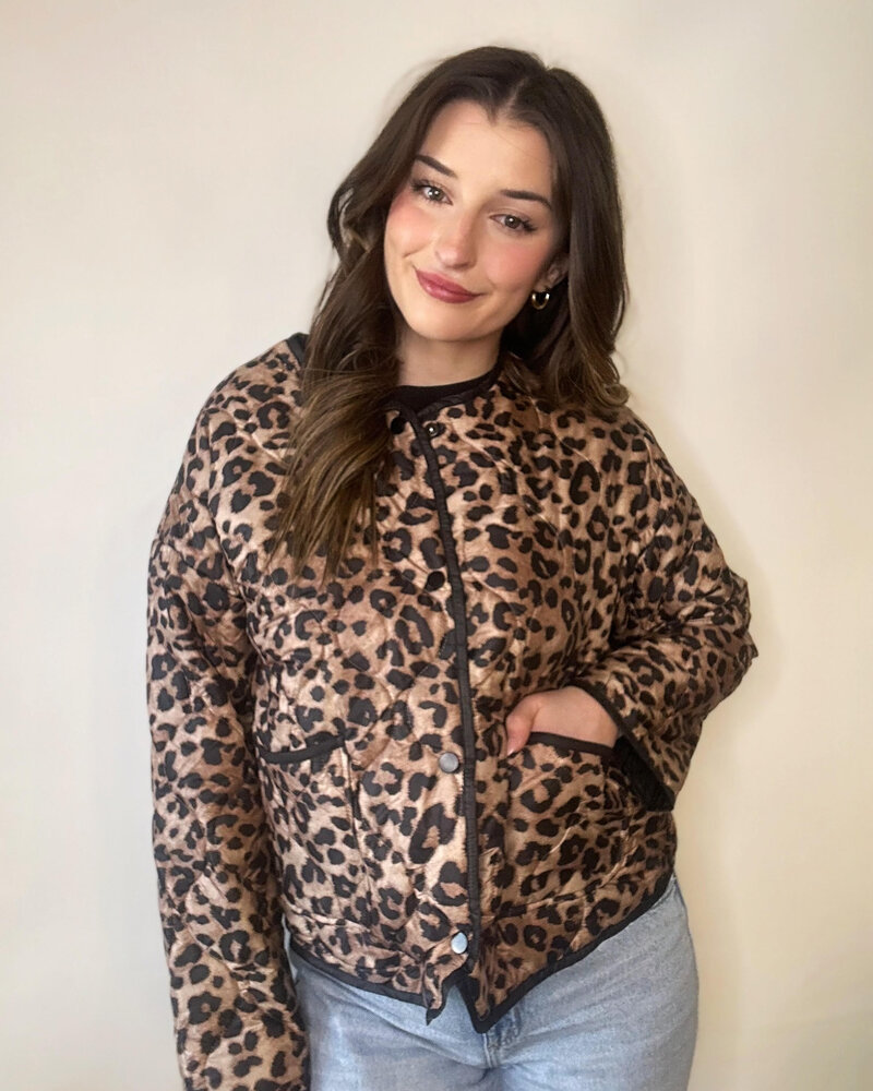 Lyria Leopard Quilted Jacket