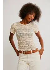 Free People Angelina Lace Tee | Tea