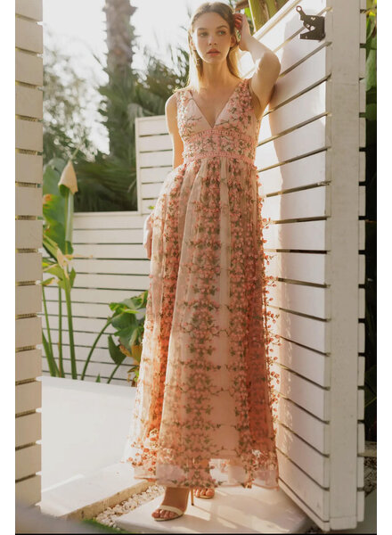 Emmie Embroidered Floral Lace Maxi Dress