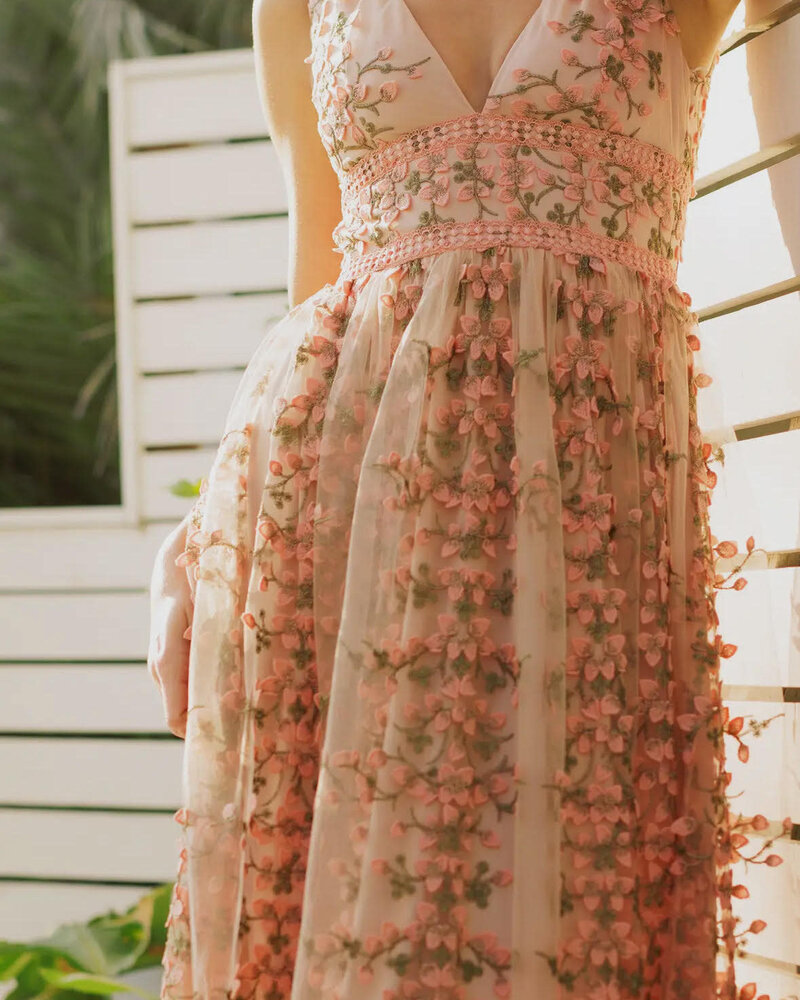 Emmie Embroidered Floral Lace Maxi Dress