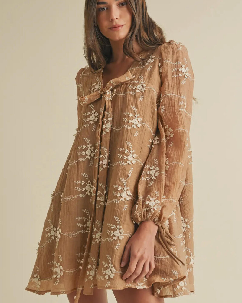 Mara Embroidered Mini Dress