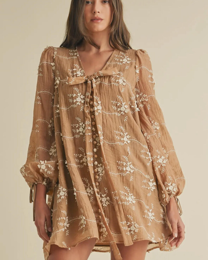 Mara Embroidered Mini Dress