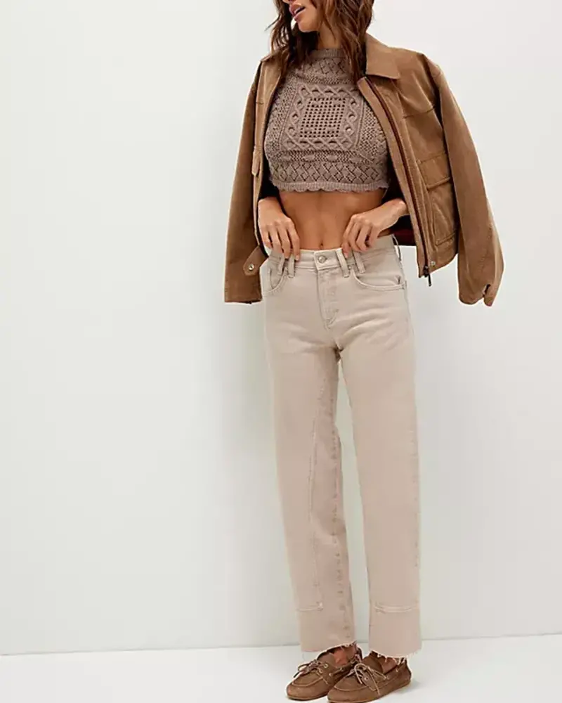 Free People Risk Taker High-Rise Jeans | Ecru