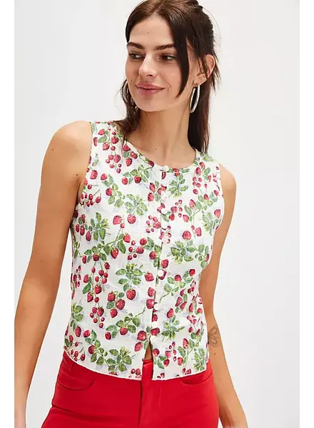 Free People Tilly Printed Vest | Ivory
