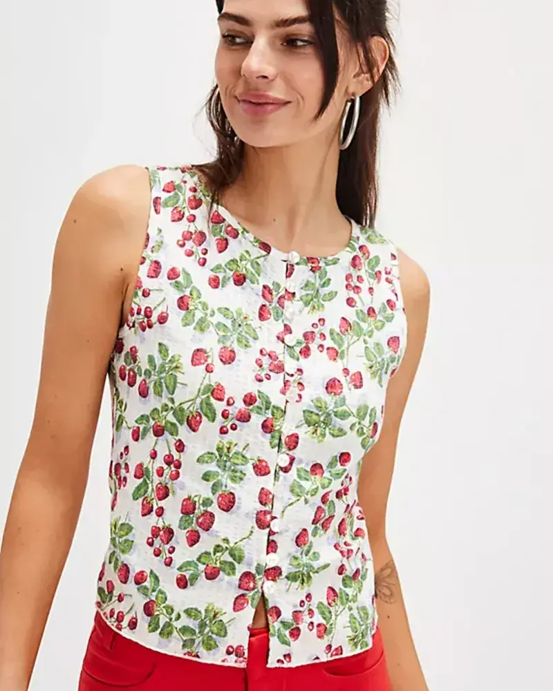 Free People Tilly Printed Vest | Ivory