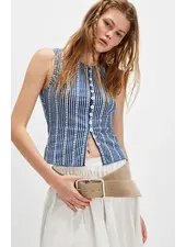 Free People Tilly Printed Vest | Navy