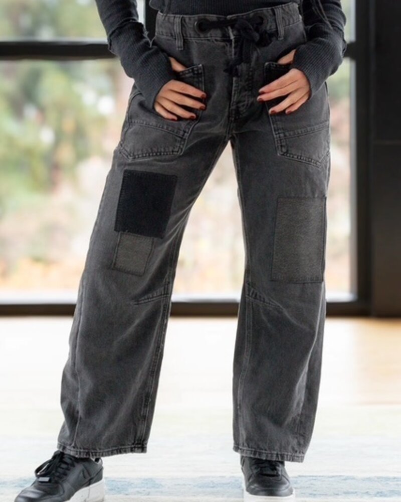 Free People Moxie Pull-On Barrel Jeans | Nighthawk