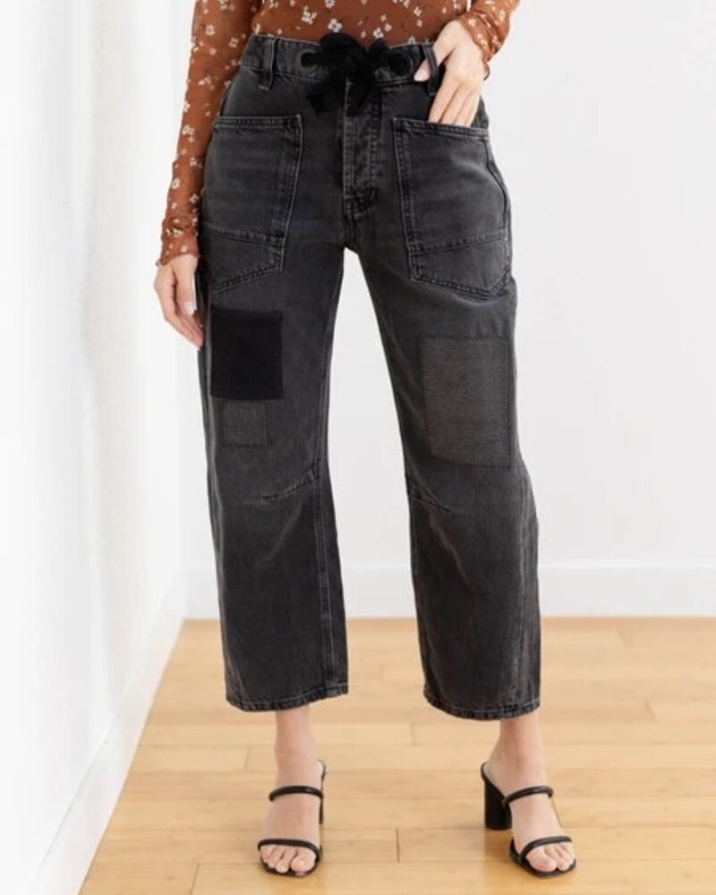 Free People Moxie Pull-On Barrel Jeans | Nighthawk