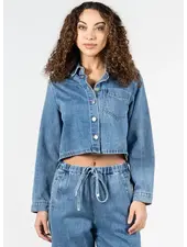 Crop Denim Shirt Jacket