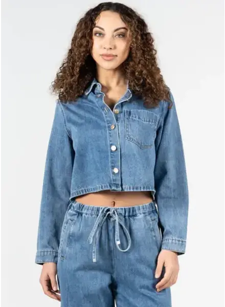 Crop Denim Shirt Jacket