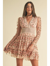 Emmie Embroidered Floral Lace Mini Dress
