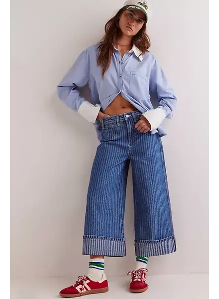 Free People Brette Cropped Wide-Leg Jeans | Bittersweet