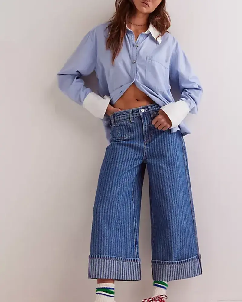 Free People Brette Cropped Wide-Leg Jeans | Bittersweet