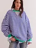 Free People Classic Striped Oversized Crewneck | Sand Dollar
