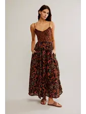 Free People Sweet Nothings Midi Dress | Brown Combo