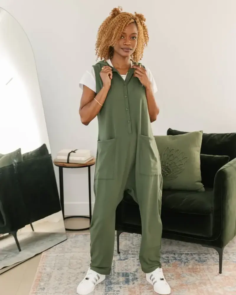 Smash + Tess Abigael Henley Romper | Moss
