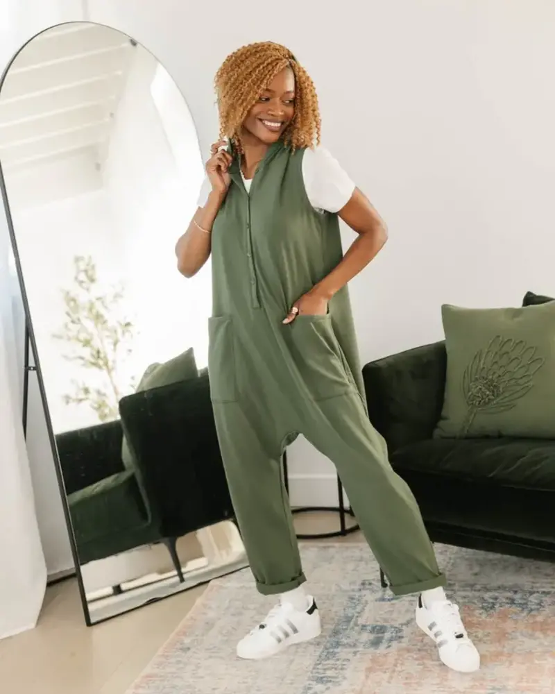 Smash + Tess Abigael Henley Romper | Moss