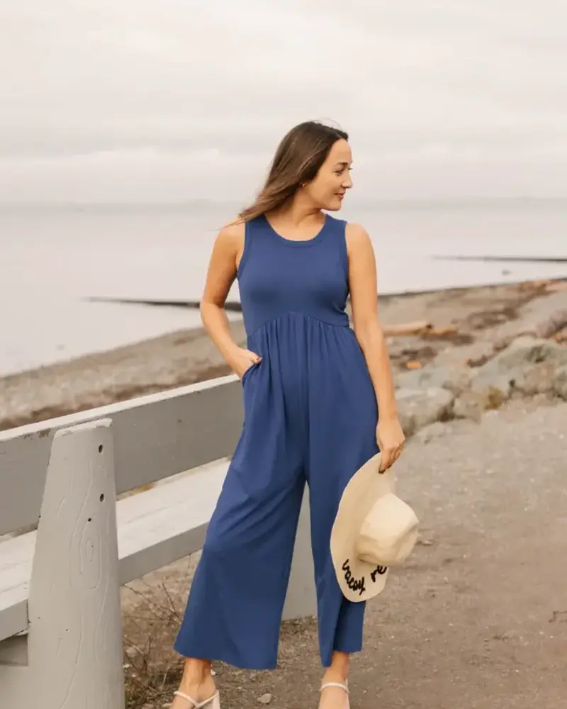 Smash + Tess Colbie Wide Leg Romper | Blue