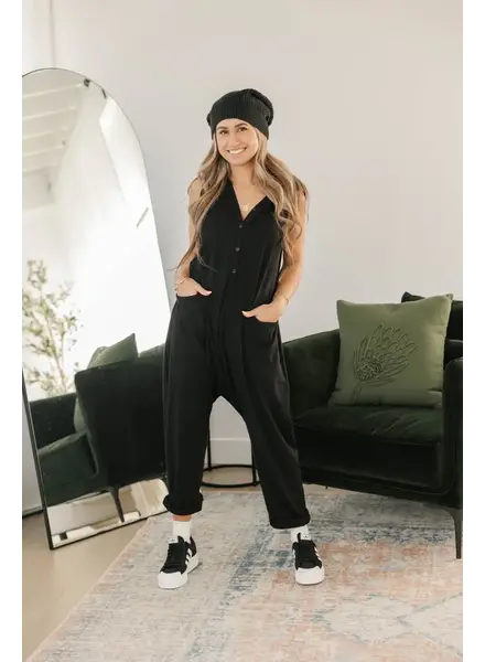Smash + Tess Abigael Henley Romper | Black