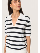 Spina Stripe Polo Pullover | Black
