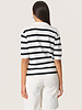 Spina Stripe Polo Pullover | Black