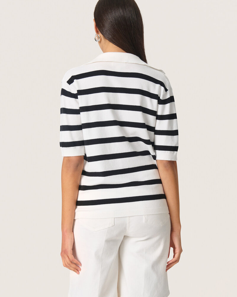 Spina Stripe Polo Pullover | Black