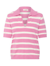 Spina Stripe Polo Pullover | Rose