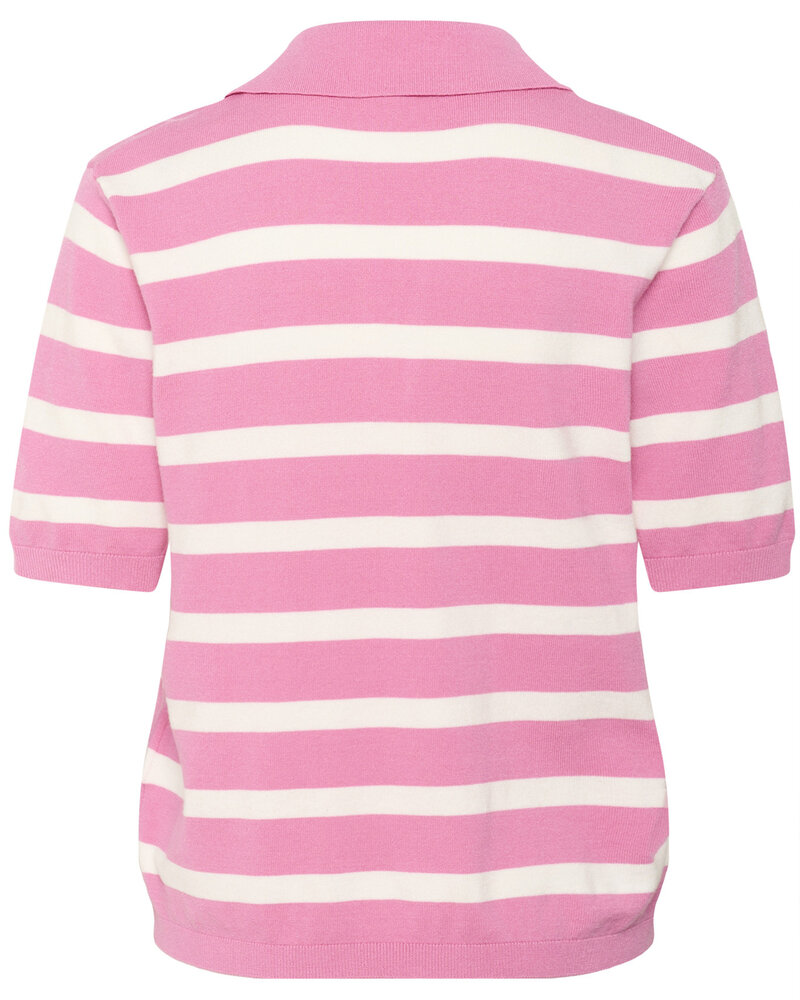 Spina Stripe Polo Pullover | Rose
