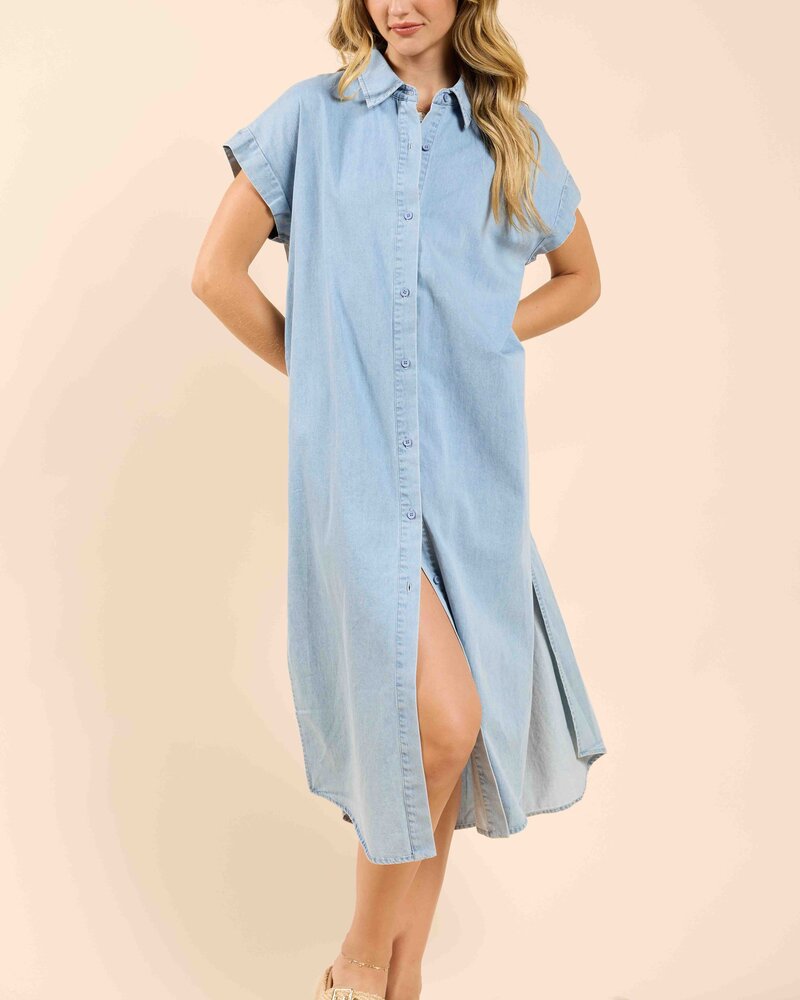 Energize Button Shirt Dress