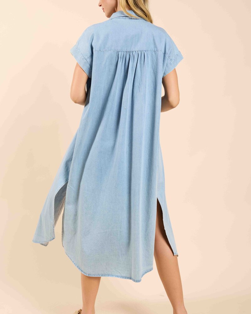 Energize Button Shirt Dress