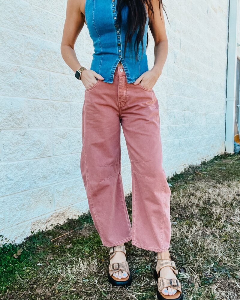Free People Good Luck Mid-Rise Barrel Jeans | Sunsetter