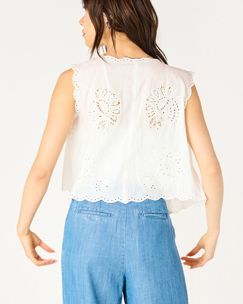 Lillian Eyelet Top | White