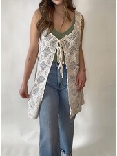 Fell For You Crochet Front Tie Cardigan