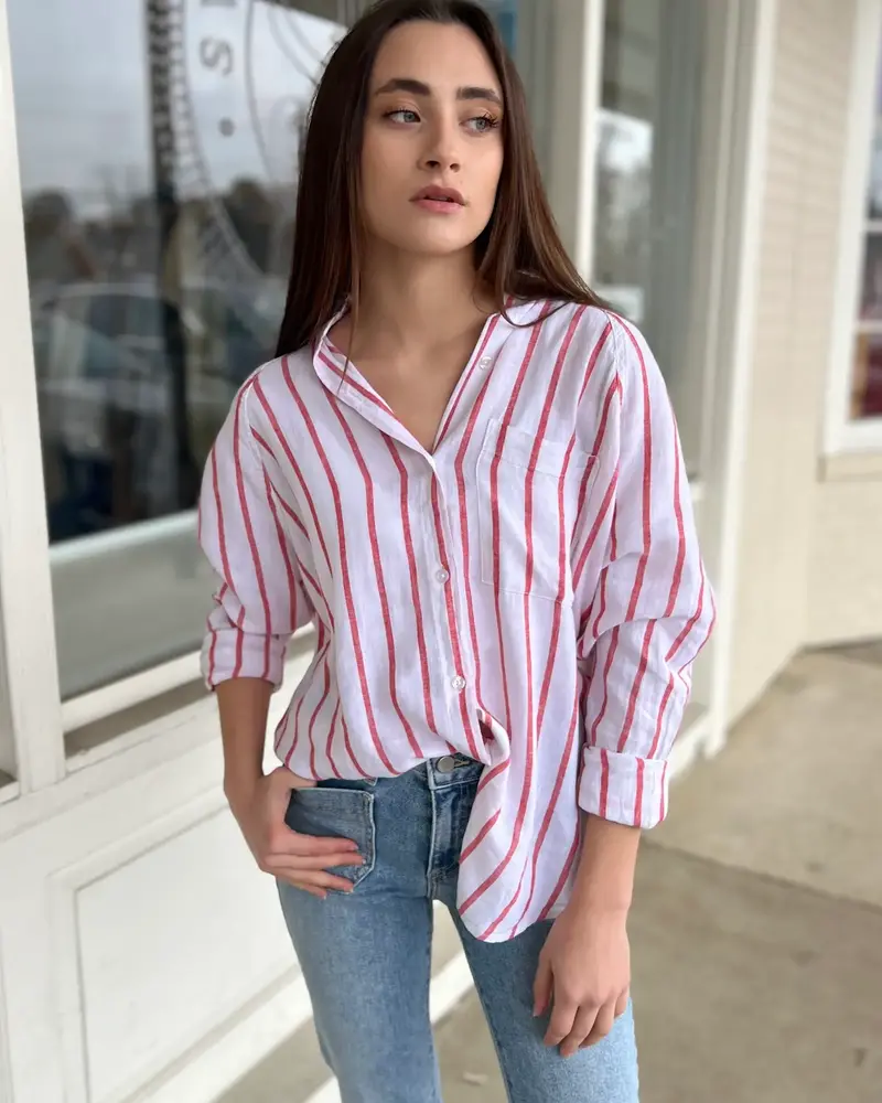 Z Supply Perfect Linen Top | Red