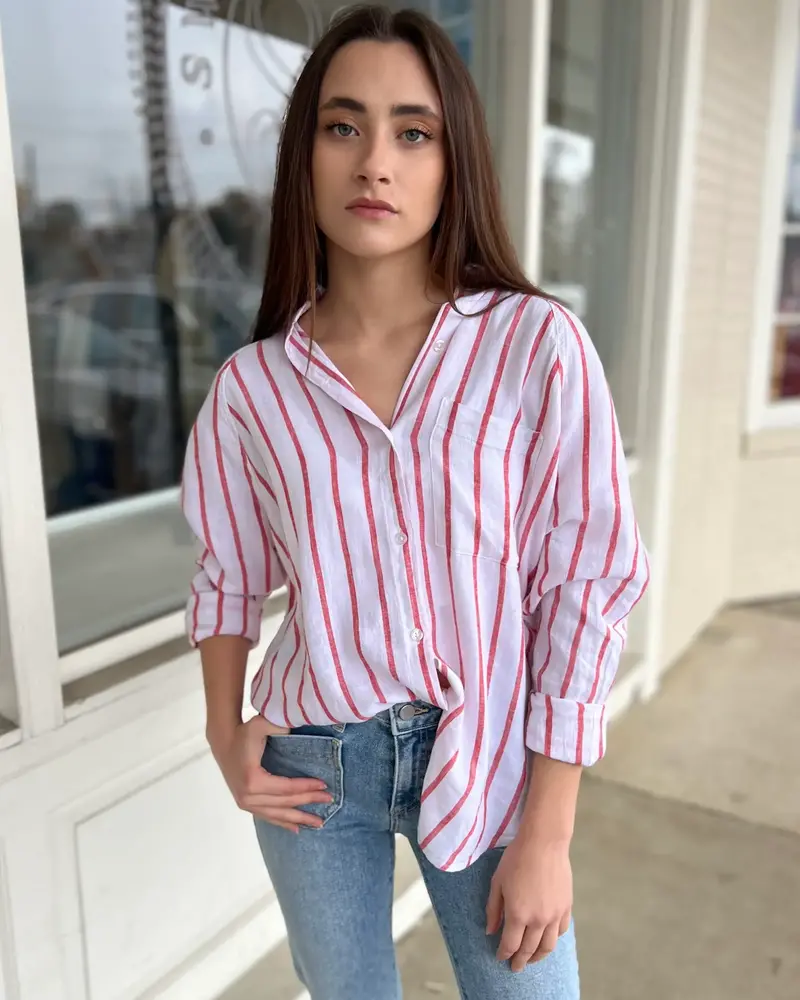 Z Supply Perfect Linen Top | Red