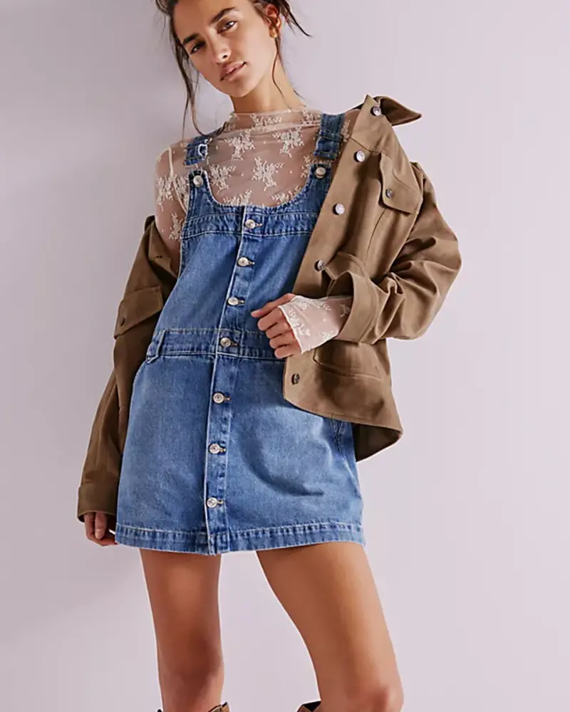 Free People Edie Denim Skirtall | Nimbus