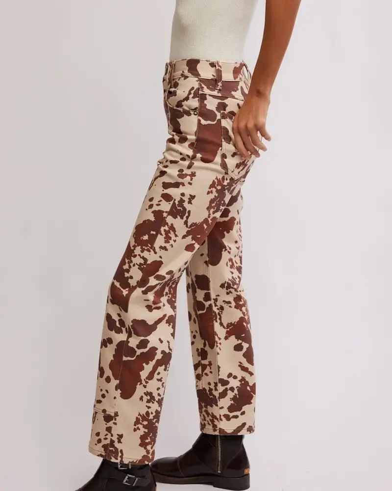 Free People Risk Taker Mid-Rise Jeans | Printed