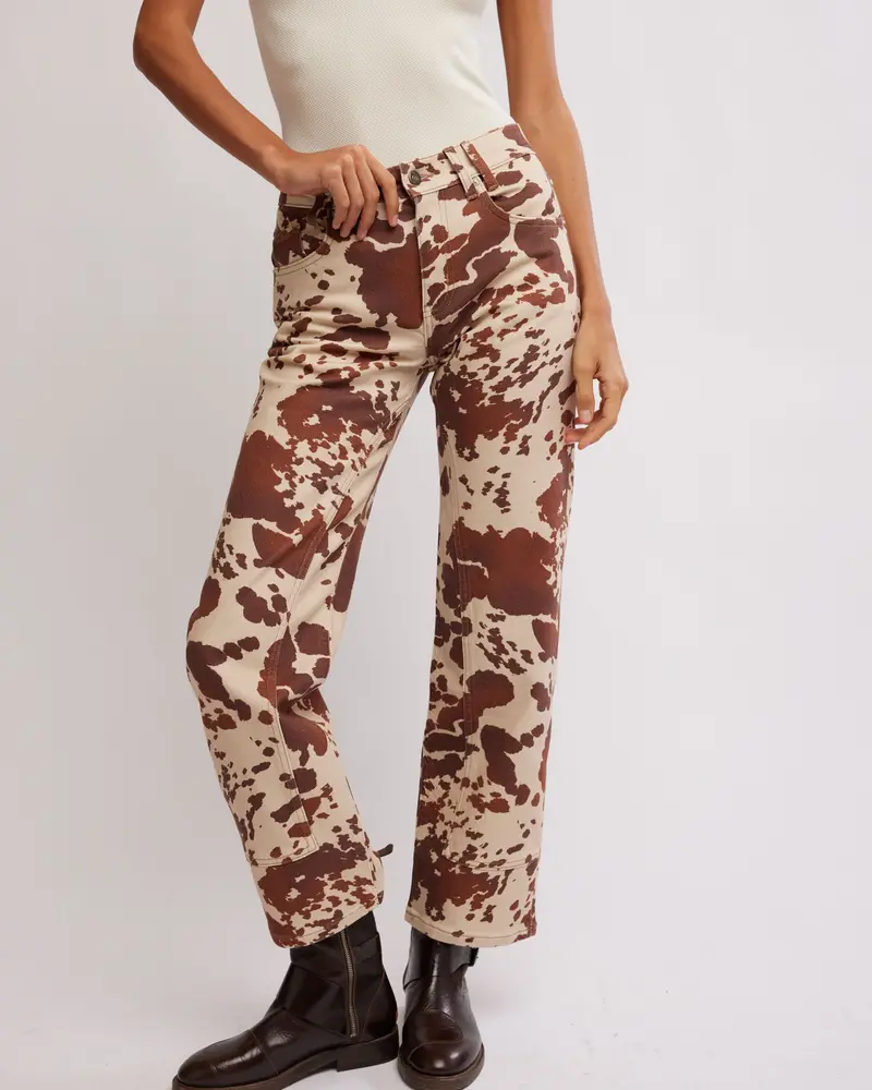 Free People Risk Taker Mid-Rise Jeans | Printed
