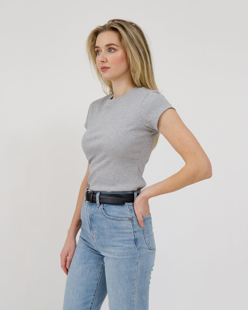 Ribbed Fitted T-Shirt | Heather Grey