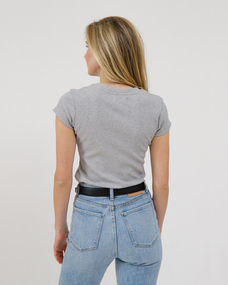 Ribbed Fitted T-Shirt | Heather Grey