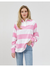 Stripe Rugby Polo | Retro Pink