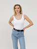 Ribbed Fitted Tank Top | White
