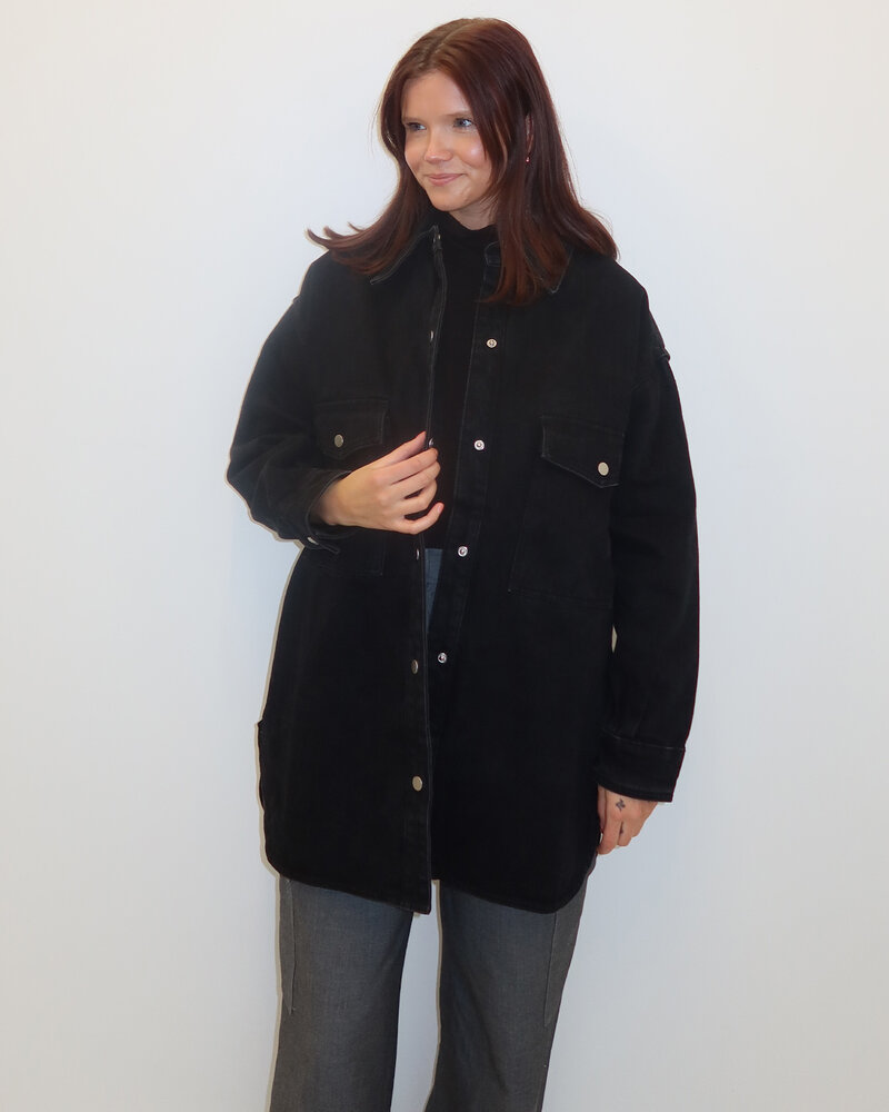 'Shania' Denim Jacket | Black Denim